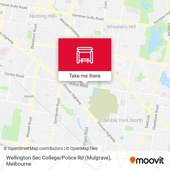 Mapa Wellington Sec College / Police Rd (Mulgrave)