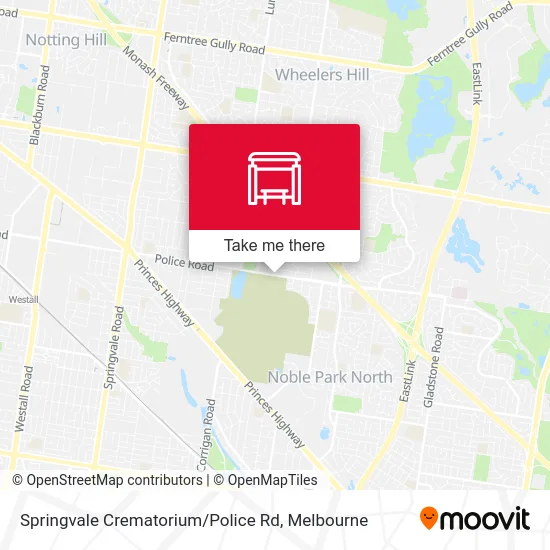 Mapa Springvale Crematorium / Police Rd