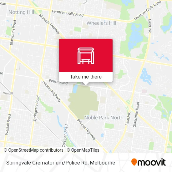 Mapa Springvale Crematorium / Police Rd