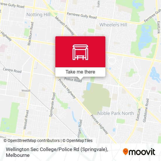 Mapa Wellington Sec College / Police Rd (Springvale)