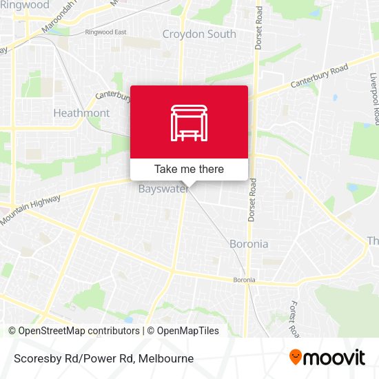 Scoresby Rd/Power Rd map
