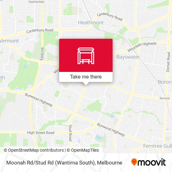 Moonah Rd / Stud Rd (Wantirna South) map