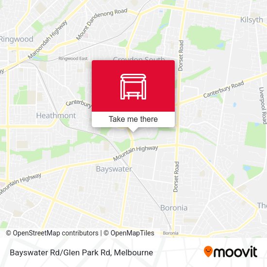 Bayswater Rd/Glen Park Rd map