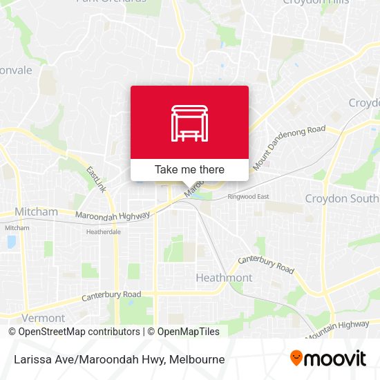 Larissa Ave/Maroondah Hwy map