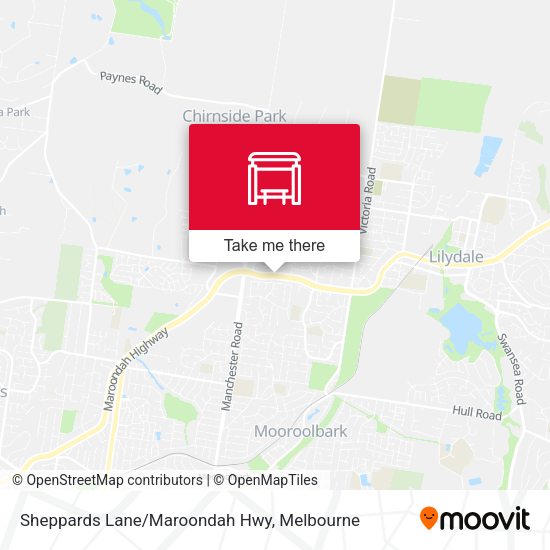 Sheppards Lane/Maroondah Hwy map
