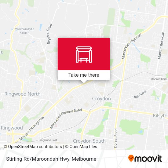 Stirling Rd/Maroondah Hwy map