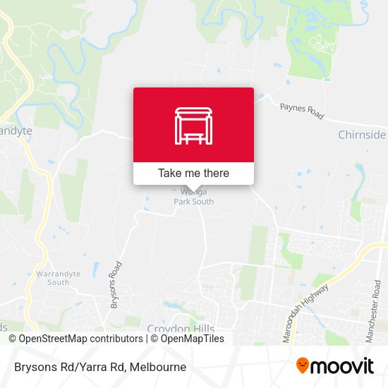 Brysons Rd/Yarra Rd map
