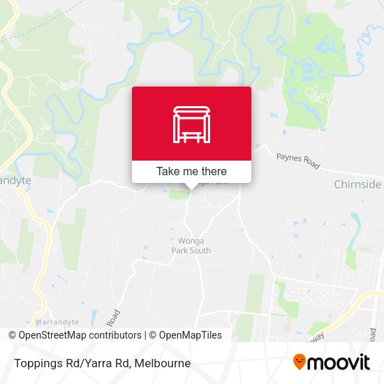 Toppings Rd/Yarra Rd map