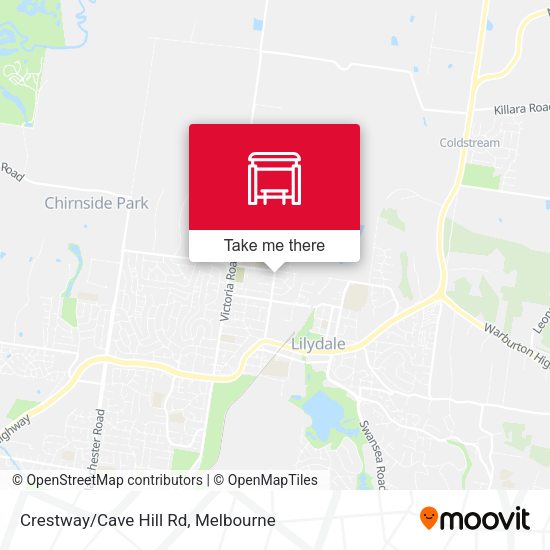 Crestway/Cave Hill Rd map