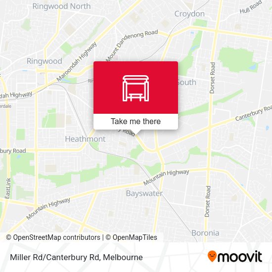 Miller Rd/Canterbury Rd map