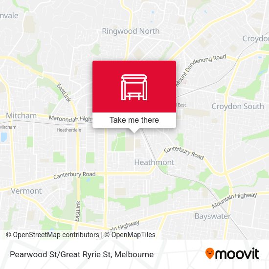 Pearwood St/Great Ryrie St map