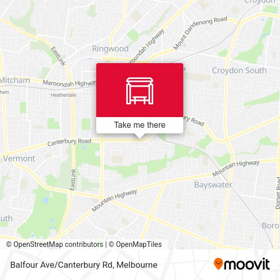 Balfour Ave/Canterbury Rd map