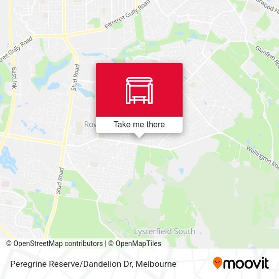 Peregrine Reserve/Dandelion Dr map