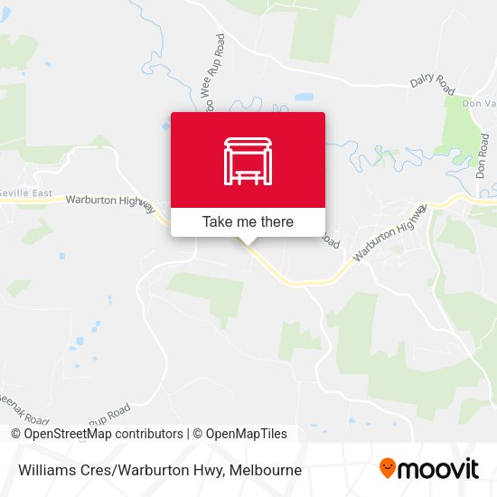 Williams Cres/Warburton Hwy map