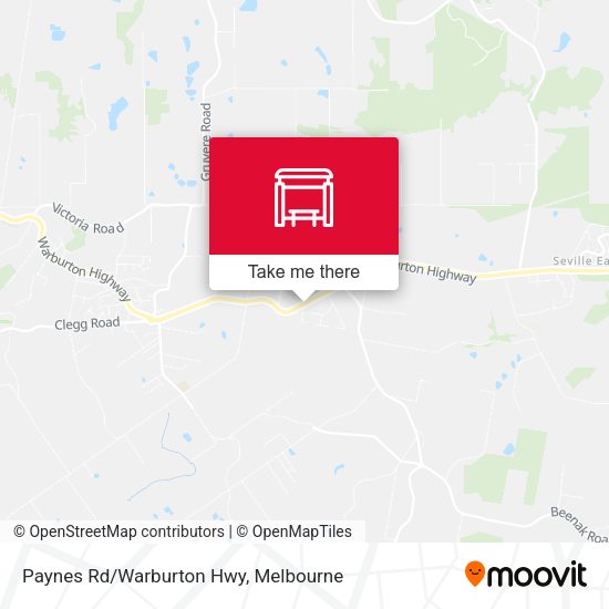 Paynes Rd/Warburton Hwy map