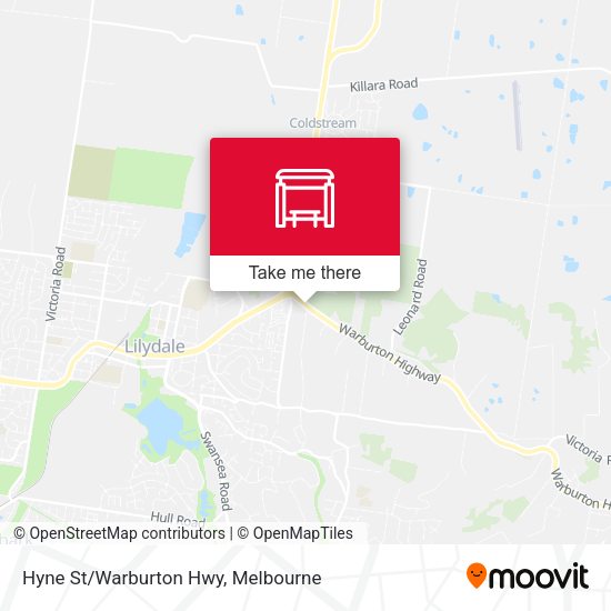 Hyne St/Warburton Hwy map