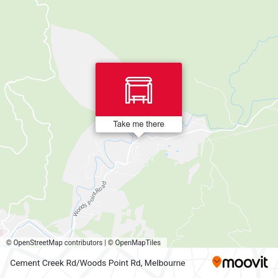 Cement Creek Rd/Woods Point Rd map