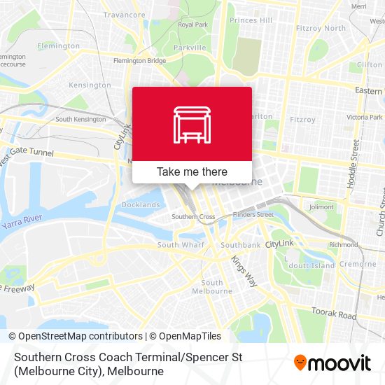 Mapa Southern Cross Coach Terminal / Spencer St (Melbourne City)