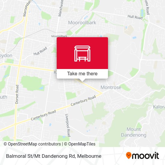Balmoral St/Mt Dandenong Rd map