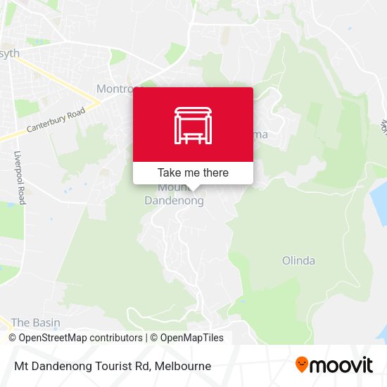 Mt Dandenong Tourist Rd map