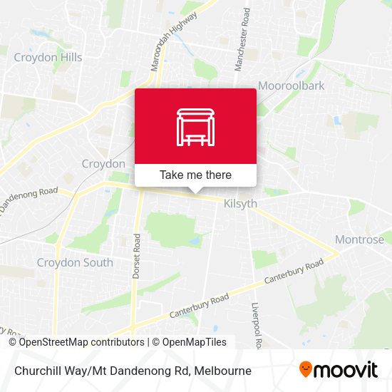 Churchill Way/Mt Dandenong Rd map