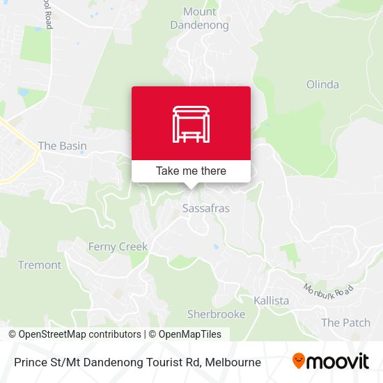 Prince St / Mt Dandenong Tourist Rd map