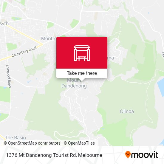 1376 Mt Dandenong Tourist Rd map