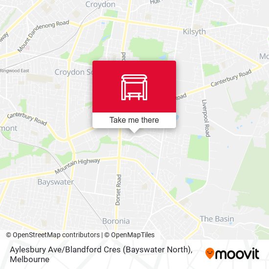 Mapa Aylesbury Ave / Blandford Cres (Bayswater North)