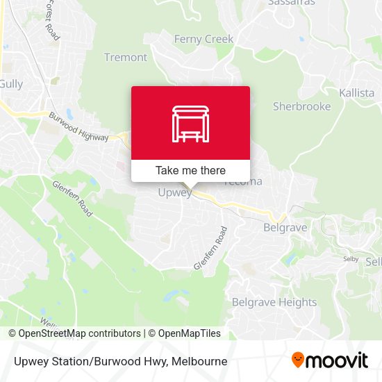 Upwey Station/Burwood Hwy map
