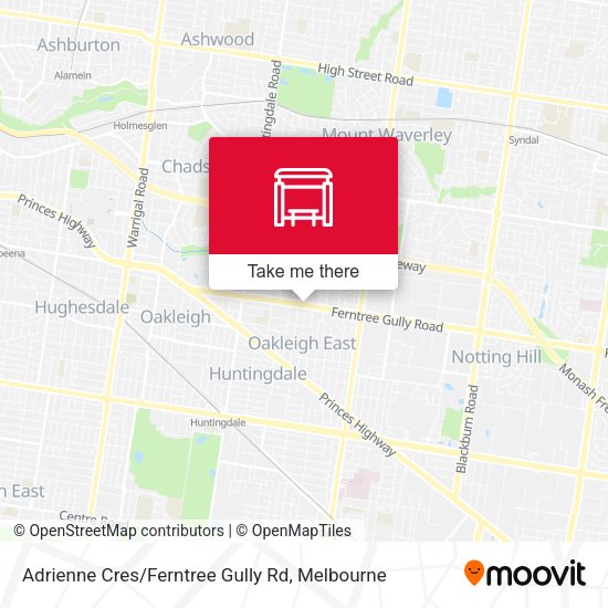 Adrienne Cres / Ferntree Gully Rd map