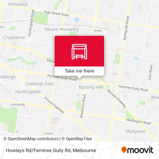 Mapa Howleys Rd/Ferntree Gully Rd