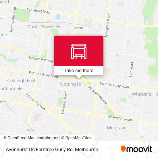 Avonhurst Dr/Ferntree Gully Rd map