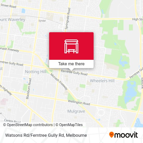 Watsons Rd/Ferntree Gully Rd map