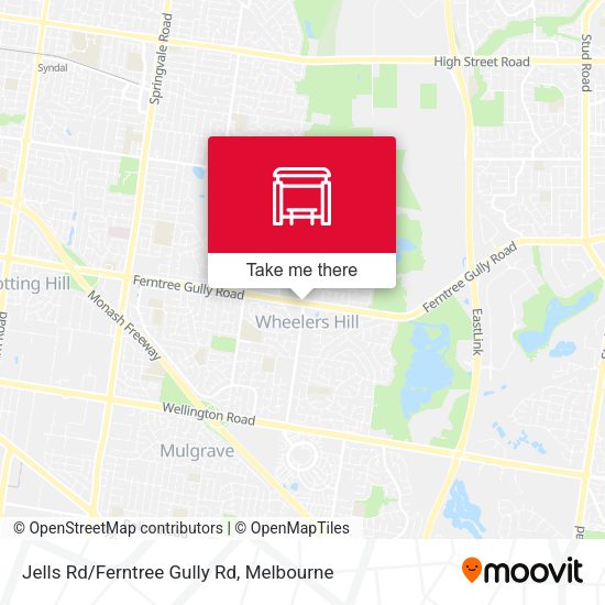 Jells Rd/Ferntree Gully Rd map