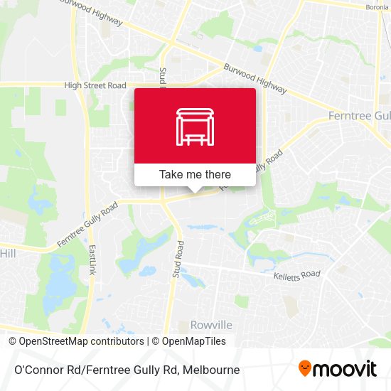 O'Connor Rd/Ferntree Gully Rd map