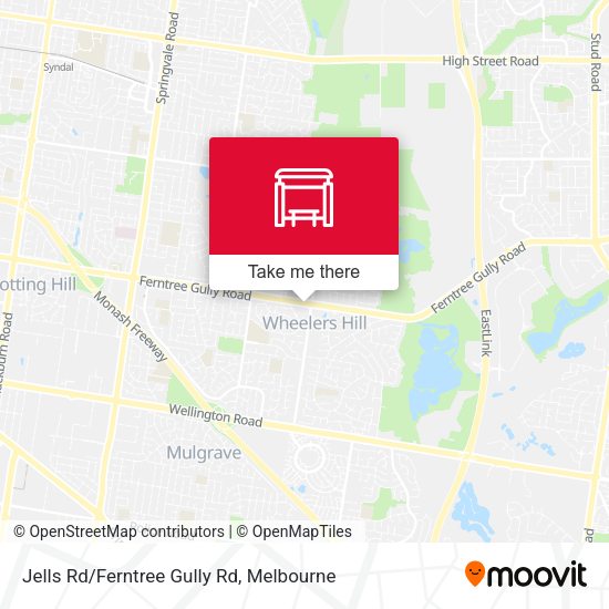 Jells Rd/Ferntree Gully Rd map