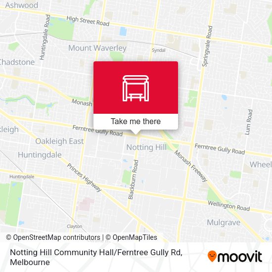 Notting Hill Community Hall / Ferntree Gully Rd map