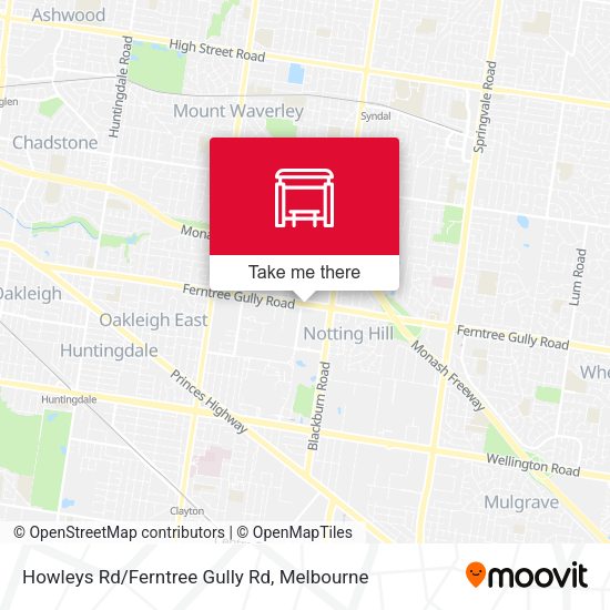 Howleys Rd/Ferntree Gully Rd map