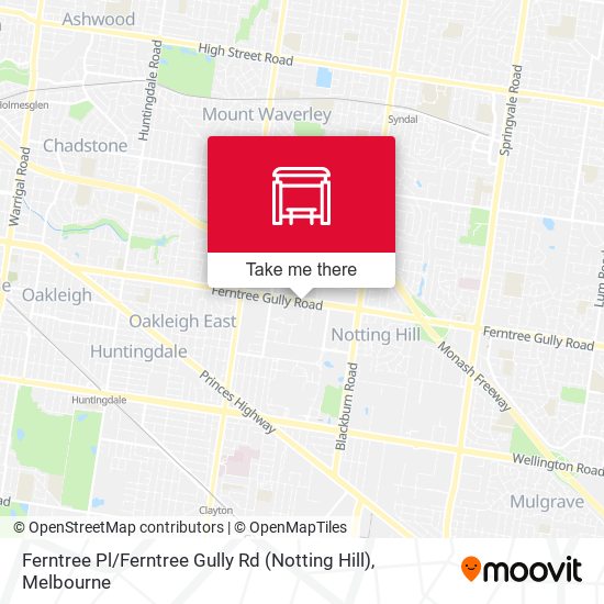 Ferntree Pl / Ferntree Gully Rd (Notting Hill) map