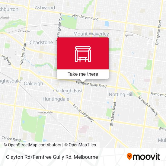 Clayton Rd/Ferntree Gully Rd map