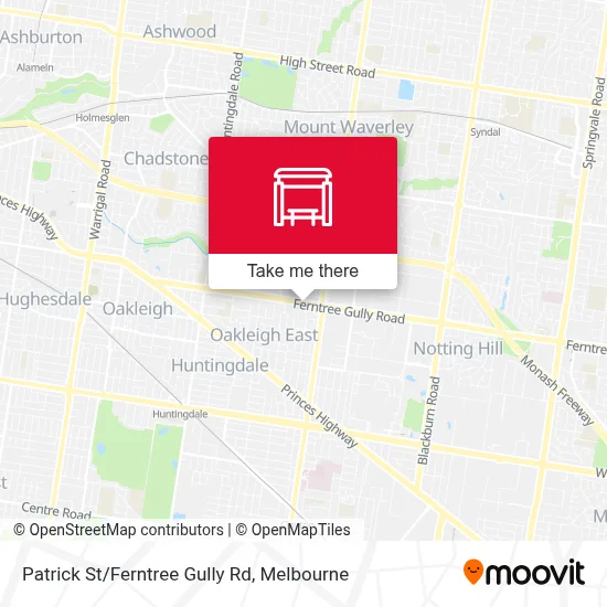Mapa Patrick St/Ferntree Gully Rd