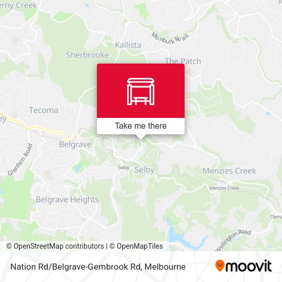 Nation Rd/Belgrave-Gembrook Rd map