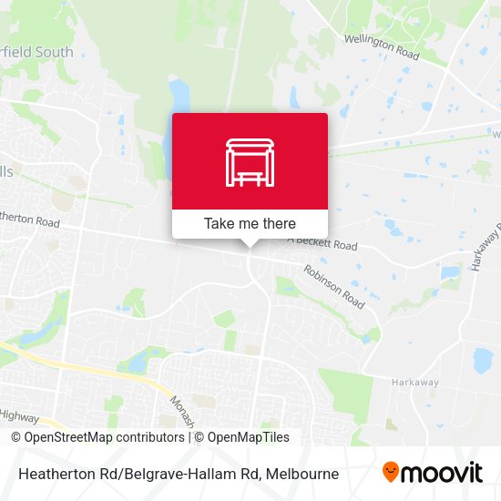 Heatherton Rd / Belgrave-Hallam Rd map