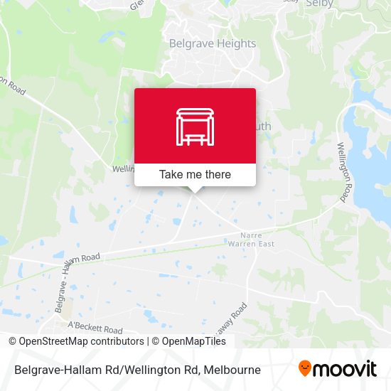 Belgrave-Hallam Rd / Wellington Rd map