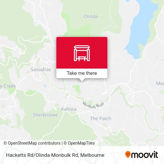 Hacketts Rd/Olinda-Monbulk Rd map