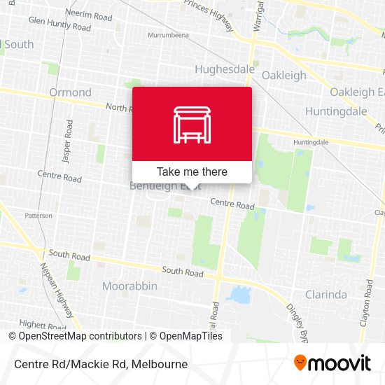Centre Rd/Mackie Rd map