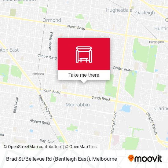 Mapa Brad St / Bellevue Rd (Bentleigh East)