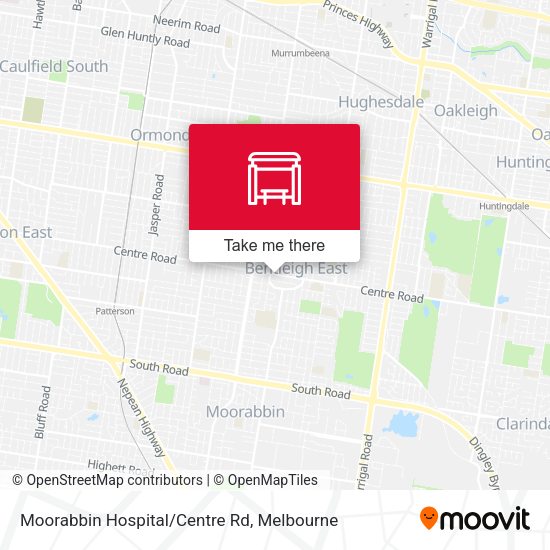 Moorabbin Hospital/Centre Rd map