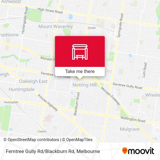 Ferntree Gully Rd/Blackburn Rd map