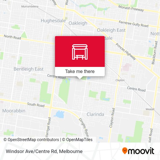 Windsor Ave/Centre Rd map
